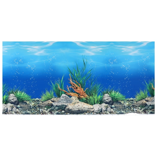 Unique Bargains Aquarium Background Poster Double-sided Fish Tank Background Decorative Paper Sticker 48.03"x23.62"