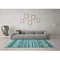 thumbnail image 3 of Ahgly Company Indoor Square Abstract Light Blue Modern Area Rugs, 3' Square, 3 of 4