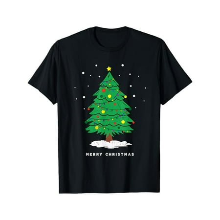 Christmas Printed Tee Cotton Holiday Graphic T Shirt Casual Short Sleeve Comfort Top Black S-5XL