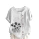 thumbnail image 3 of TaTaai Women's Everyday Casual Blouse, Linen Feel Round Neck T-Shirt, Short Sleeve Comfortable Top for All Occasions Gift, 3 of 5
