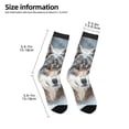 thumbnail image 2 of Zufioo Majestic Snowy Wolf Print Children's Mid-tube Socks, Contrast Color High Elastic Sports Socks - Sweat-absorbent, Warm, Suitable for Children Aged 6-10, 2 of 5