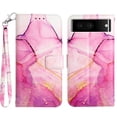 thumbnail image 7 of Compatible with Google Pixel 7 Pro Wallet Case with Wristband, Marble Design PU Leather Flip Case with 3 Card Slots Kickstand for Girls Women Cover for Google Pixel 7 Pro, Green White, 7 of 7