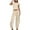 Beige, variant on Scyoekwg Womens Casual 2 Piece Outfits Sleeveless Round Neck Tops Wide Leg Pants Casual Trendy Solid Color Loose Sweatsuits Sets Tracksuit (Black,L)