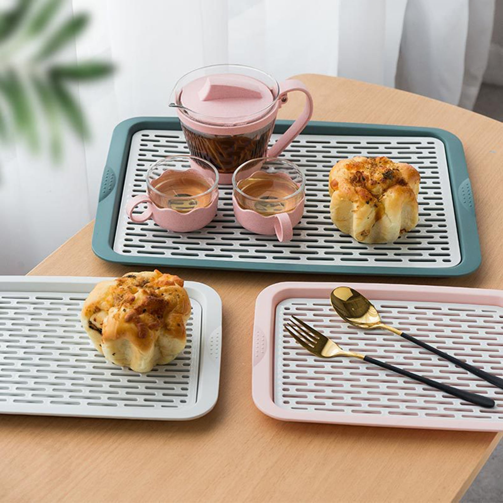ENJOYW Double layer Drain Board Detachable Plastic Draining Glass Cup Holder Tray Kitchen Utensil S LIt is suitable for table or Walmart
