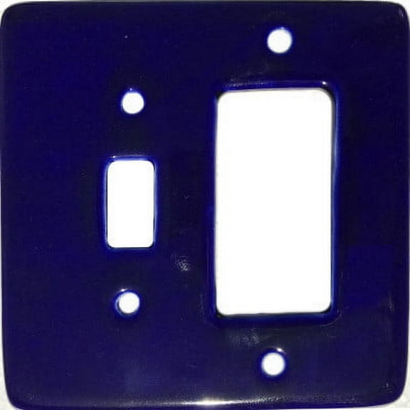Cobalt Blue Talavera Toggle-GFI Switch Plate