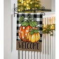 thumbnail image 5 of Welcome Fall Pumpkin Decorative Garden Flag, Autumn Buffalo Plaid Check Farmhouse Seasonal Yard Outside Decorations, Thanksgiving Polka Dots Outdoor Small Home Decor Double Sided 12 x 18, 5 of 6