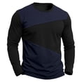 thumbnail image 4 of JOANKDMI Long Sleeve T-Shirts for Men Casual Color Block Crewneck Tops Lightweight Breathable Active Pullover Basic Tee Shirts for Daily Workout Athletic Spring, 4 of 6