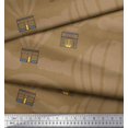 thumbnail image 2 of Soimoi Brown Poly Georgette Fabric Architectural Structure & Hot Air Balloon Holiday Print Sewing Fabric Yard 42 Inch Wide, 2 of 3