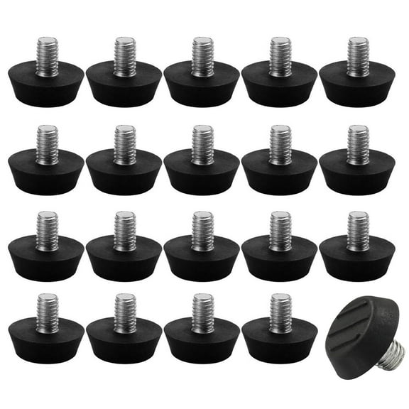 Metric M8 x 1.25 Thread Furniture Levelers Feet, 20 PCS Adjustable Leveling Feet Threaded Screw in, Leveling Feet Screw On Furniture Glide Leveling for Table, Cabinets, Chairs, Stool Legs, Black