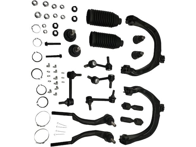 Front Upper Control Arm Ball Joint Tie Rod and Sway Bar Link Kit - 16 Piece - Compatible with 2004 - 2007 Chevy Trailblazer 2005 2006