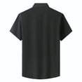 thumbnail image 4 of HAPIMO Men's Loose Cotton Linen Shirts with Pocket Fashion Lapel Pullover Sale Clothing Solid Tees Summer Hawaiian Beach Button Short Sleeve Shirts Black XL, 4 of 4
