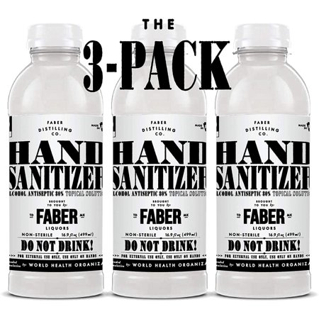 Faber Hand Sanitizer | 16.9 Oz Bottle | 80 Percent Isopropyl Alcohol Based Disinfecting Hand Cleanser  Unscented & Rinse Free Liquid Antiseptic Hand Sanitizer Refill  No Added Fragrance or Gels