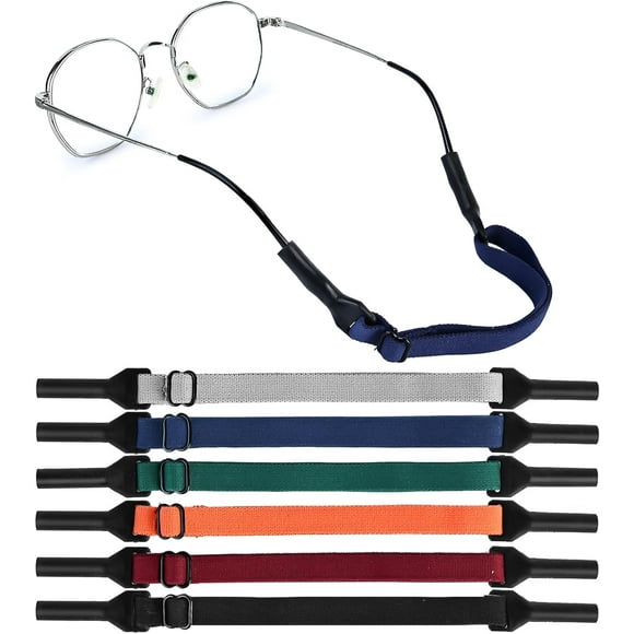 6 Pcs Glasses Strap, Adjustable Eyeglass Strap, Universal Glasses Chain, Multicolor Anti-Slip Eye Glasses Straps, Soft Sunglasses Straps holder for Men, Women, Sports, Outdoors Activities
