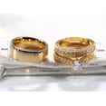 thumbnail image 5 of Ringheart Couple Rings Heart 1.5ct CZ White Gold Plated Women Wedding Ring Sets for Him and Her Rings Tungsten steel Men Ring, 5 of 6