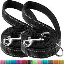 2-Pack 6FT Reflective Dog Leash for Large&Medium and Small Dogs, Durable Nylon Leashes for Walking and Training, 6 Foot Dog Leash with D Ring for Puppy,1 inch X 6FT(Black&Black, 2-Pack)