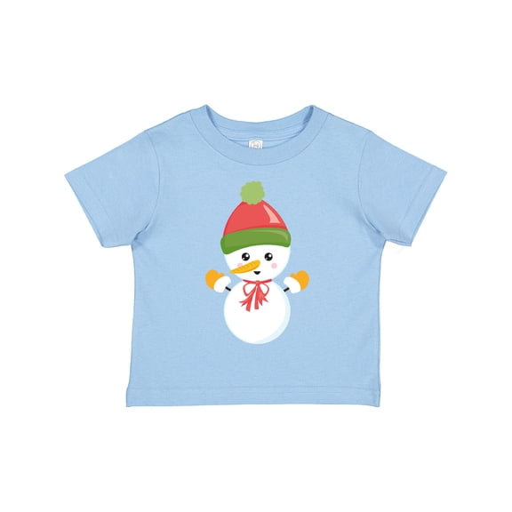 Inktastic Christmas Snowman, Snowman with Hat, Carrot Nose, Bow Boys or Girls Toddler T-Shirt