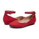 thumbnail image 4 of Zapatos DREAM PAIRS REVONA Flats de Gamuza Roja para Mujer, 4 of 6