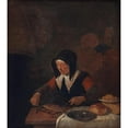 thumbnail image 2 of Quirijn Van Brekelenkam 20x22 Gold Ornate Framed and Double Matted Museum Art Print Titled - Old Woman at Her Meal (1635 - 1668), 2 of 4