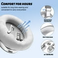 thumbnail image 3 of VEATOOL T1 Bluetooth Headphones Over Ear,72H Playtime, Wireless Headphones with Microphone,Hi-Res Audio Foldable Lightweight Headset, Deep Bass, Memory Foam Ear Cups,Home,Travel, Office Silver, 3 of 9