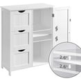 Ubesgoo Bathroom Storage White Floor with 3 Large Drawers and Adjustable