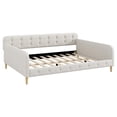 thumbnail image 5 of Euroco Upholstered Queen Size Daybed, Linen Sofa Bed, White, 5 of 10