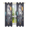 thumbnail image 7 of Yayeee Window Curtains Set of 2 for Living Room Light Filtering 63"x42", Black Record, 7 of 7