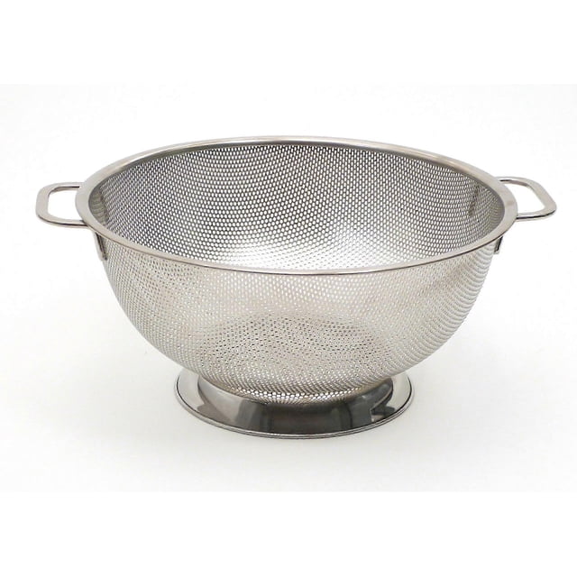 5QT Stainless Steel Precision Pierced Colander - Heavy-Duty Draining & Steaming Tool