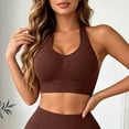 thumbnail image 2 of Women Sports Bra Racerback Running Yoga Sports Bras Full Coverage Bras Brown Sports Bra Size S-2XL, 2 of 5