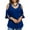 Blue, variant on AOOCHASLIY Womens Blouses Short Sleeve Plus Size Women Bandage Clothing Solid T-Shirt Short Sleeve V-Neck Tops