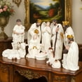 thumbnail image 5 of Christmas Nativity Figurines Resins Nativity Scene Statue with Stable Holy Family Statue Table Centerpieces Home Decors, 5 of 9