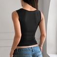 thumbnail image 5 of Smsaxvxz Tank Tops for Women Summer Fashion Square Neck Sleeveless Casual Solid Sexy Slim Blouse Tops Black 2XL, 5 of 6