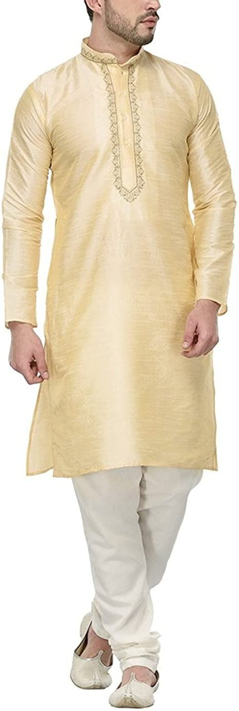 Sky Coloured Self Design Soft Silk Stones Work Kurta Pyjama Set - De