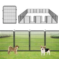 SQIREP 28 Panels Garden Fence, 61ft (L) X 32in (H) No Dig Fence Panels with Gate, Rustproof Metal Stakes Decorative Garden Fence, Ground Defense Border Fence for Outdoor, Yard, Patio