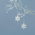 thumbnail image 4 of 925 Sterling Silver Snowflake Earrings Drop for Women Teens Small Snowflake Dangle Earrings, 4 of 5