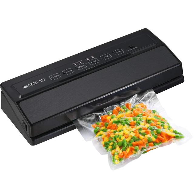GERYON Vacuum Sealer Sous Vide Vacuum Packer Builtin Cutter Automatic Food Sealer Machine for