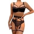 thumbnail image 1 of Gibobby Conjunto de lencería Sexy Conjunto de sujetadores sexy súper push-up para mujer, lencería transparente, brasier de encaje y bragas a juego para mujer(Negro, M), 1 of 5