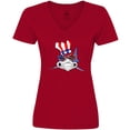 thumbnail image 3 of Inktastic 4th of July Patriot Shark Women's V-Neck T-Shirt, 3 of 5