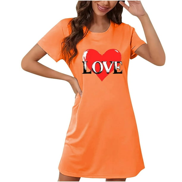 Camisón corto de talla grande para mujer, camisón de manga corta con estampado de pecho a la moda, camisón para mujer