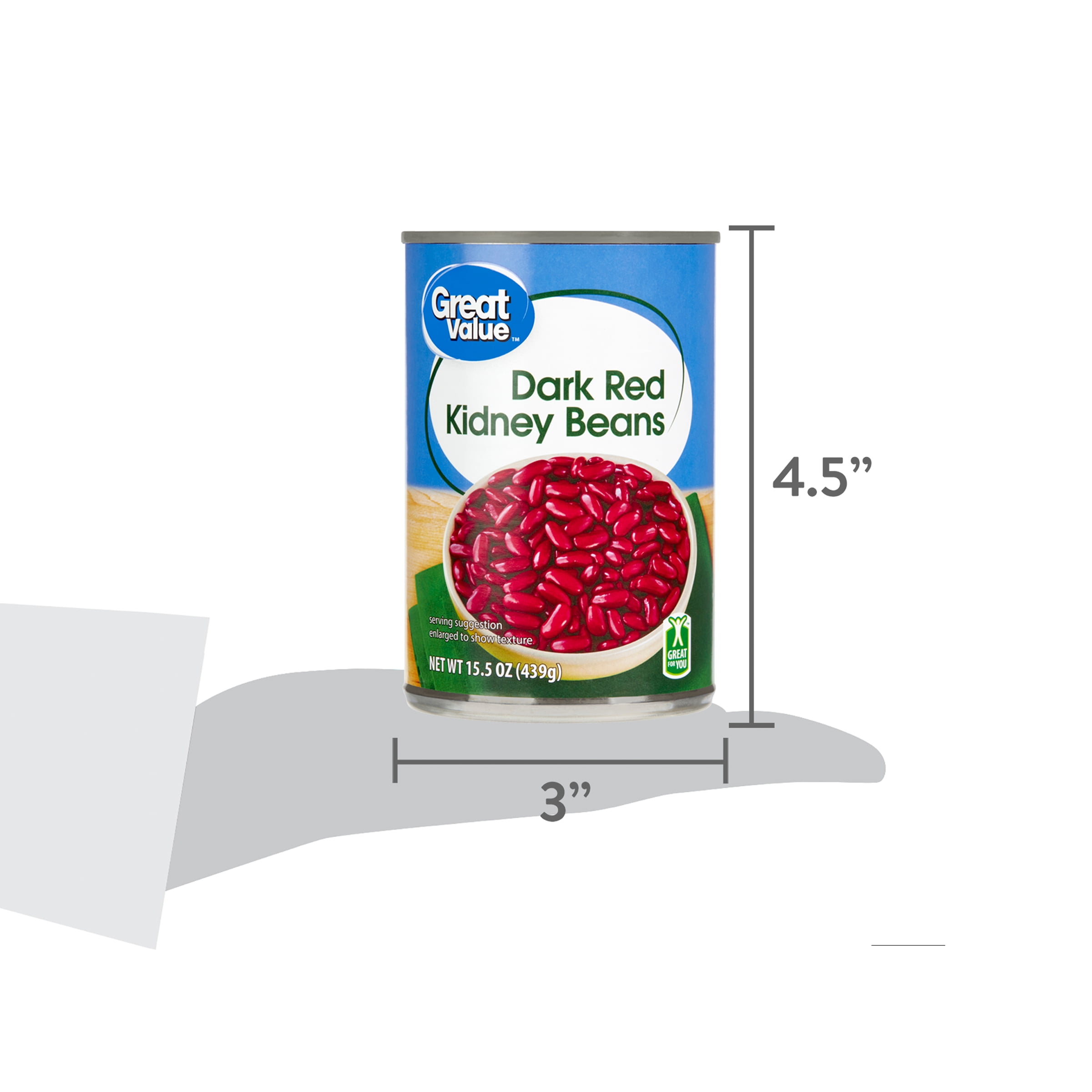 Great Value Dark Red Kidney Beans, 15.5 oz