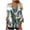 Green10, variant on Shirts for Women Floral Print Scallop V Neck Pleated 3/4 Flared Bell Sleeve Top, Half Button Henley Loose Curved Hem Casual Pullover Blouse T Shirts for Women