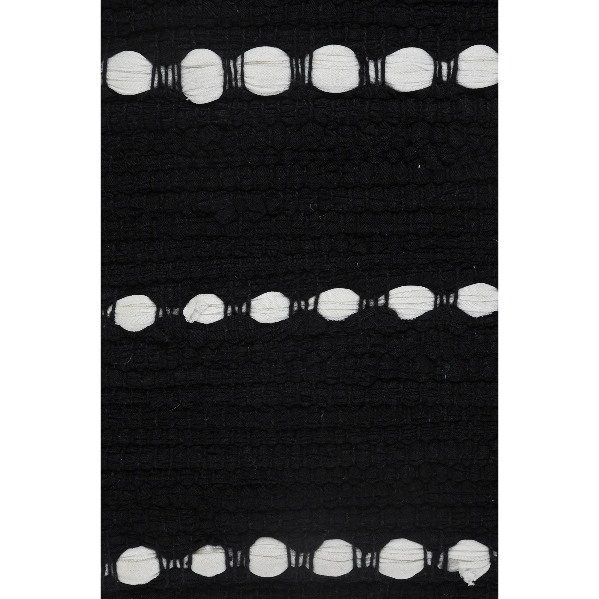 Laddha Home Designs Handwoven Striped Cotton Throw Pillow Cover - 18" - Black and White