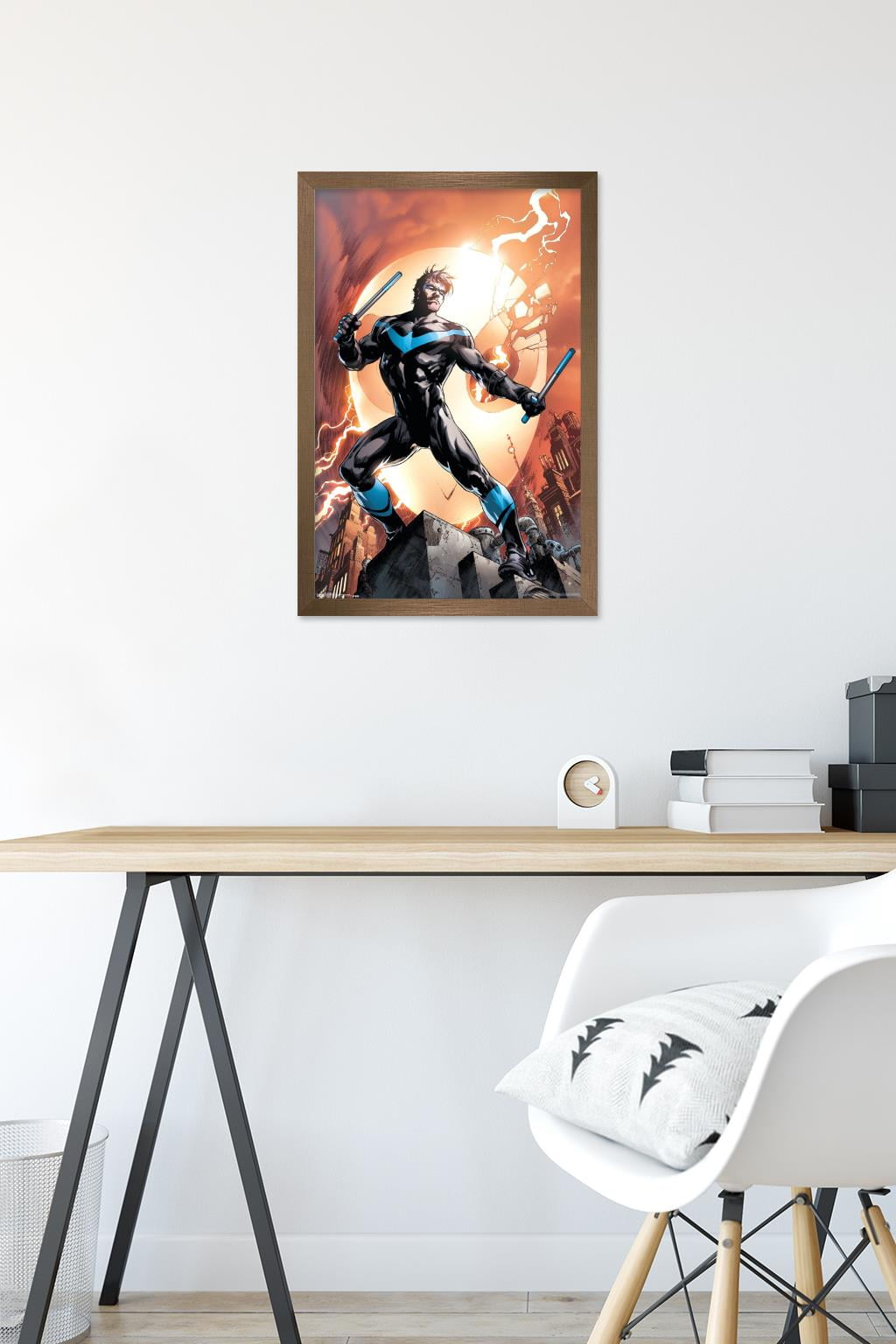 DC Comics - Nightwing - Fire Wall Poster, 14.725" x 22.375", Framed