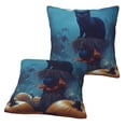 thumbnail image 2 of Halloween Throw Pillow Covers, Halloween Pumpkin Black Cat Halloween Decorations Square Pillow Cases with Invisible Zipper for Bed Couch Sofa, Farmhouse Halloween Decor-2 Pack 18x18, 2 of 6