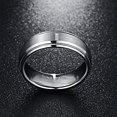 thumbnail image 4 of NUNCAD 7mm Tungsten Rings Domed/Doule Beveled Edges Wedding Band Brushed Finish for Men Women Comfort Fit Size 6-14, 4 of 5
