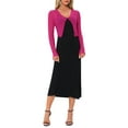 thumbnail image 2 of Allegra K Bolero Shrug for Women's Sheer Mesh Tie Front Textured Crop Shrug for Evening Dresses XL Hot Pink, 2 of 6