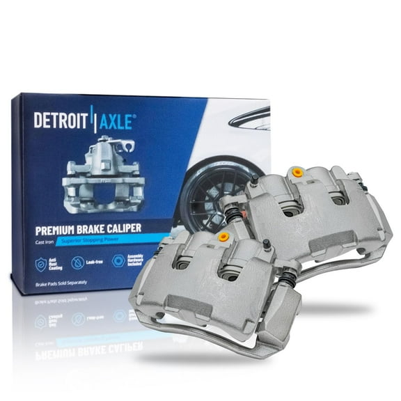 Detroit Axle - 2 Front Brake Calipers for 2009-2018 Ram 1500, 2019-2022 1500 Classic 2009-2011 Dodge Dakota, Disc Brake Calipers with Bracket Assembly Replacement