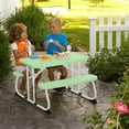 SUGIFT Kids Picnic Table Set Green