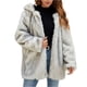 thumbnail image 5 of Chaqueta de abrigo larga y cálida para mujer, de invierno, con capucha, color liso, 5 of 8