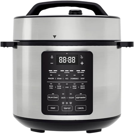 SAZYY 9-in-1 Electric Pressure Cooker 6 Quart, Multi-Function Steamer with Stainless Steel Pot, Digital Display