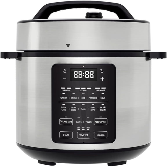 SAZYY 9-in-1 Electric Pressure Cooker 6 Quart, Multi-Function Steamer with Stainless Steel Pot, Digital Display